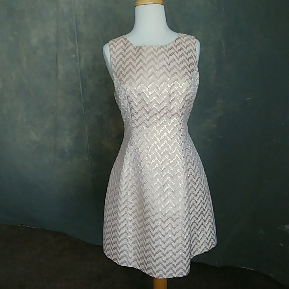 Ark & Co Gold Fit n Flare Dress